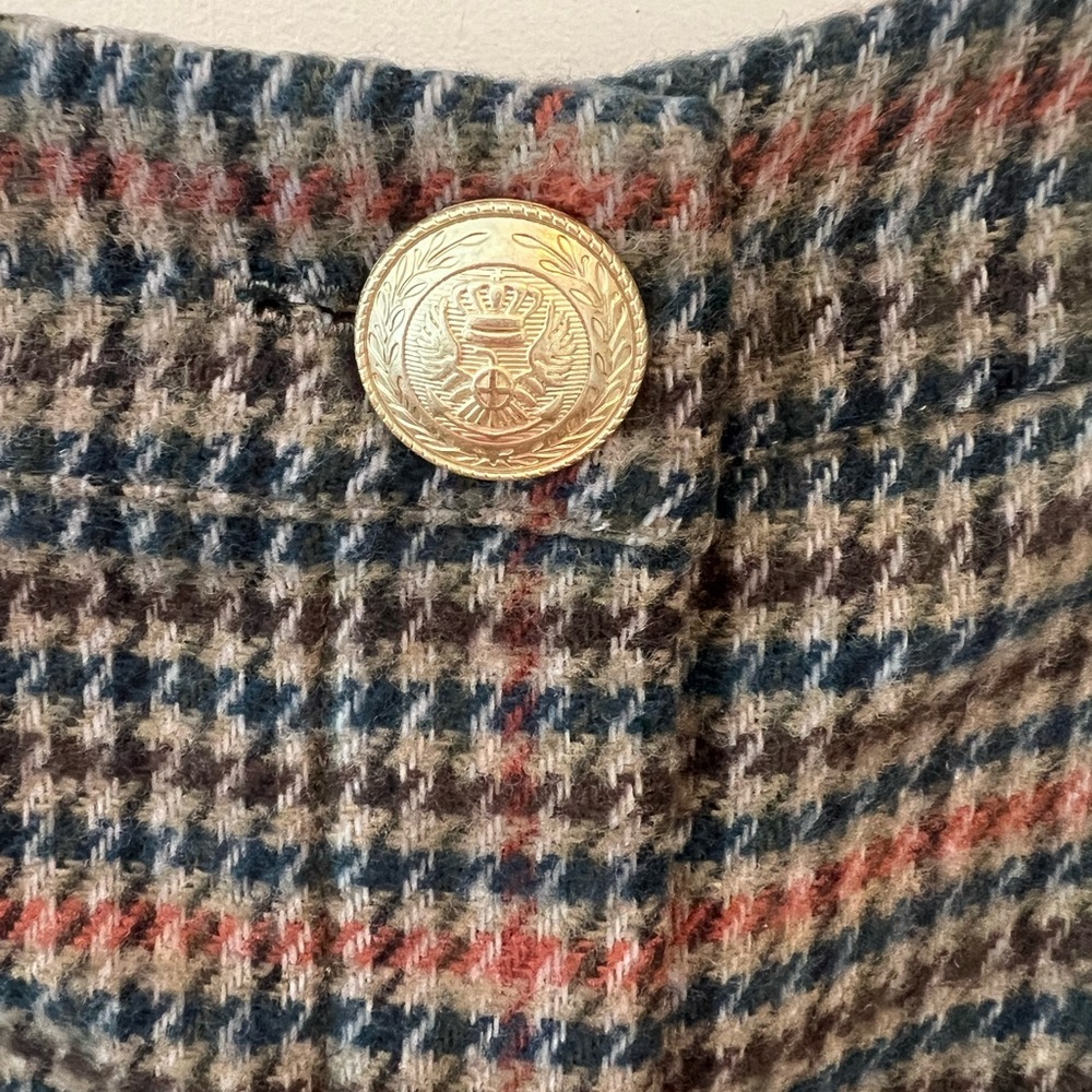 L'AGENCE Zander Button Mini Skirt in Tan And Teal NWT - Picture 5 of 16